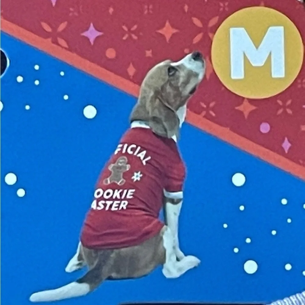 ❤️ 🆕 Vibrant Life Dogs Medium 20-50lb Holiday Pet Tee “Official Cookie Tester”
